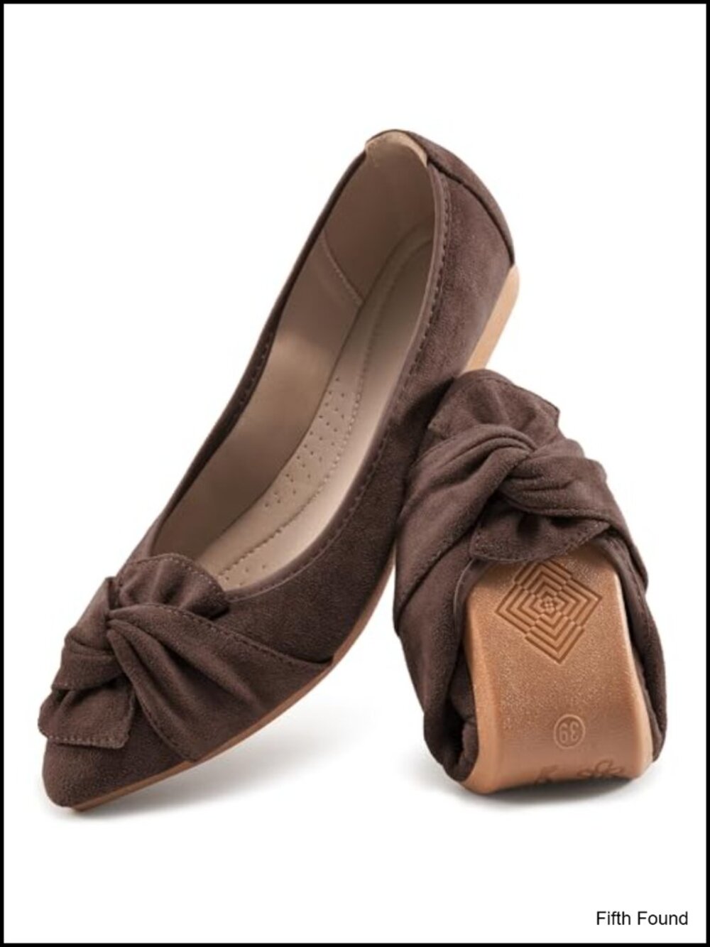 Aomigoct Cushioned Dressy Flats Pointed Toe Slip On Foldable Office